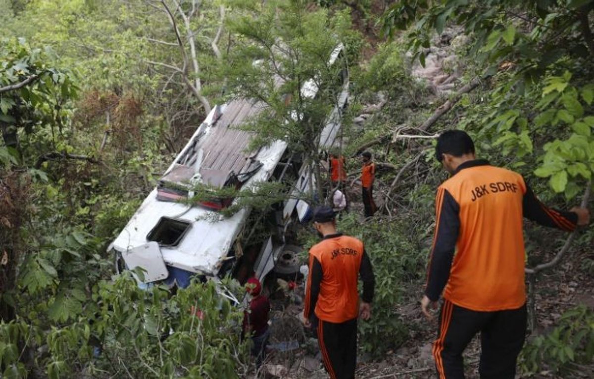A bus carrying pilgrims was targeted by terrorists in Jammu and Kashmir.