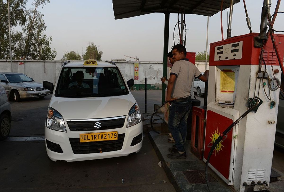 A CNG-run cab in New Delhi