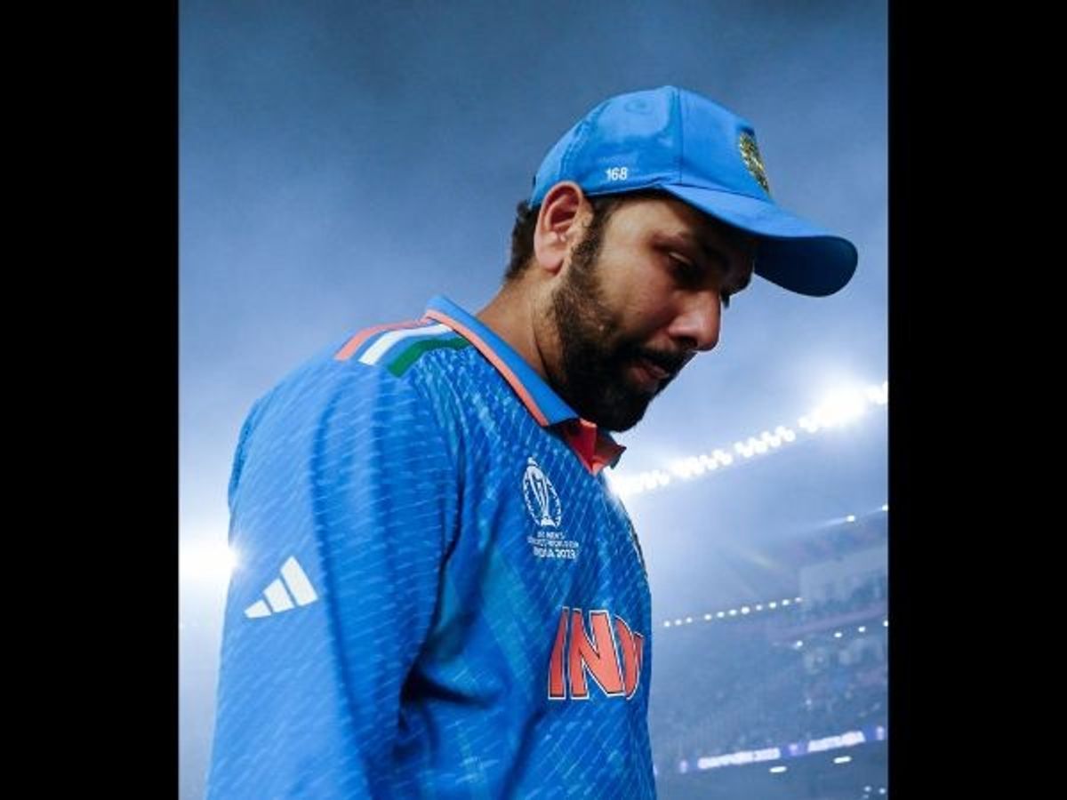 A dejected Rohit Sharma after losing the final of the ICC Men's 50-over World Cup 2023 against Australia at Narendra Modi Stadium in Ahmedabad, India,