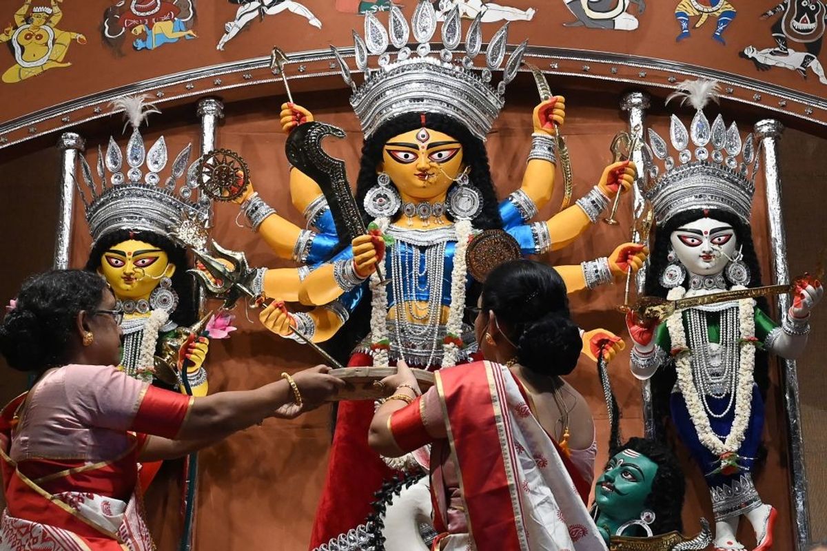 A Durga Puja pandal in Kolkata, India