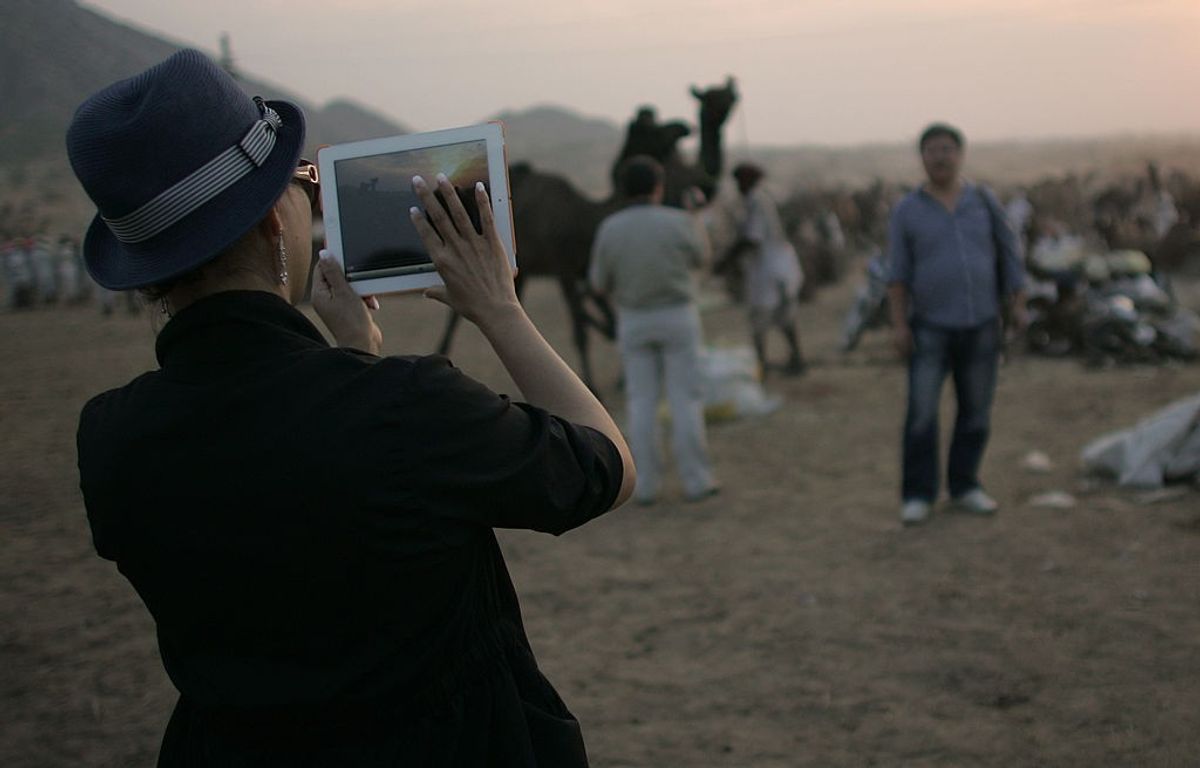 A foreign tourist in India