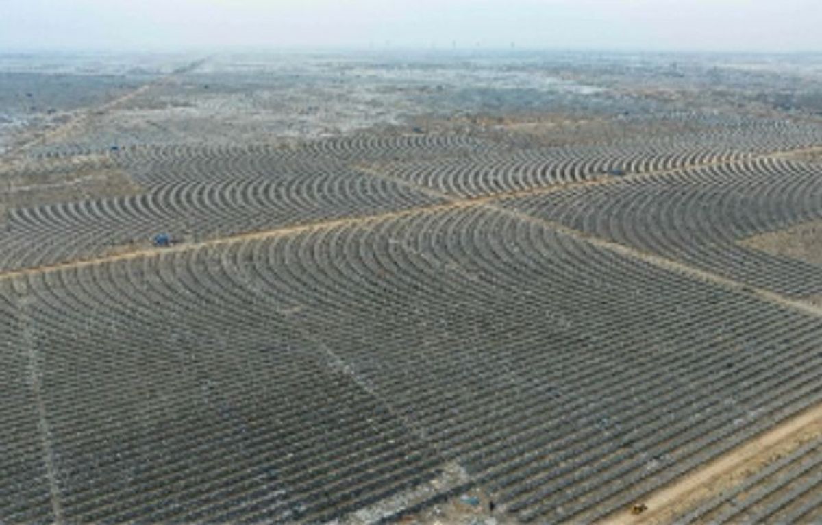 A glimpse of the world's largest renewable energy park in Khavda in the western Indian state of Gujarat