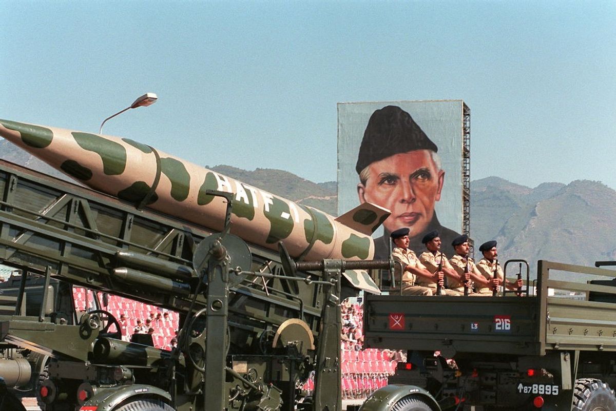 A Pakistani surface-to-air "Hattaf" missile