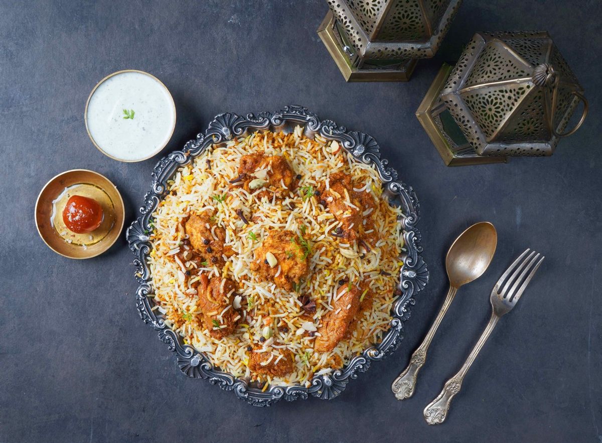 A plate of biryani