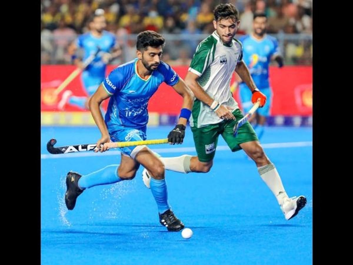 A scene from an India-Pakistan hockey match