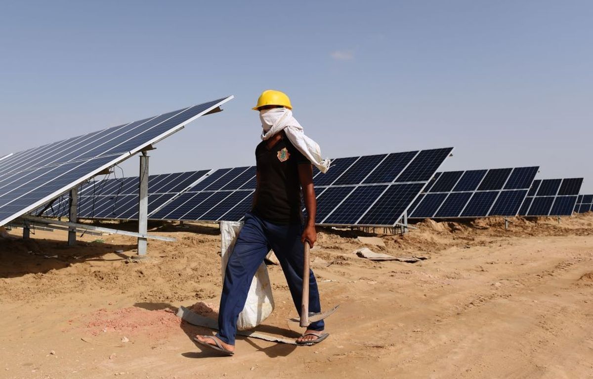 A solar power plant in India