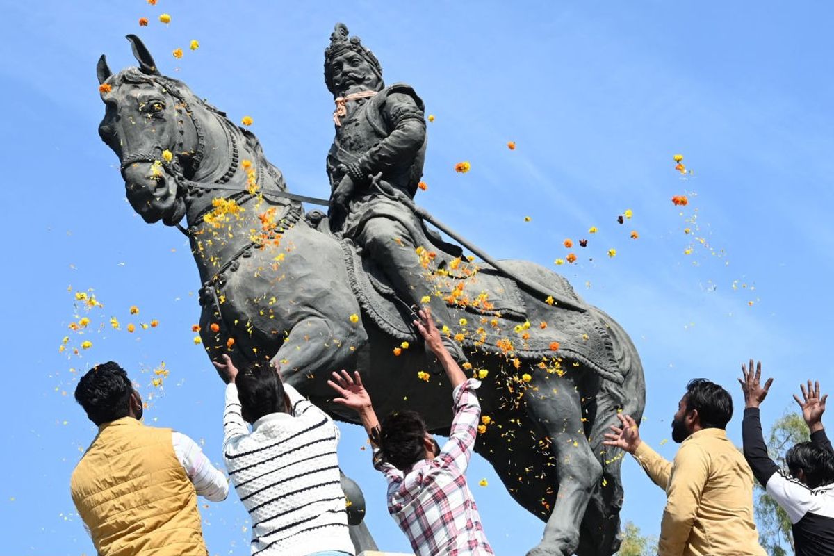 A statue of Maharaja Ranjit Singh in Amritsar in India's Punjab state