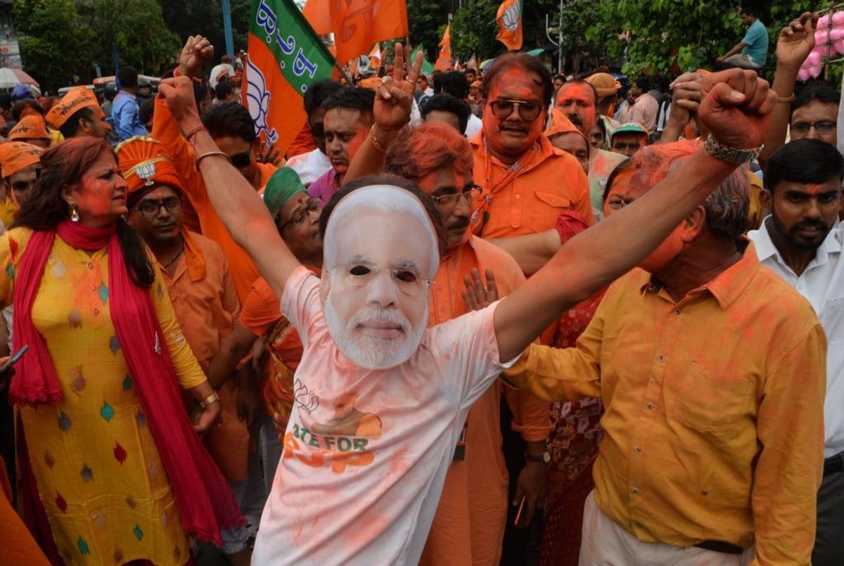 A supporter of Indian PM Narendra Modi