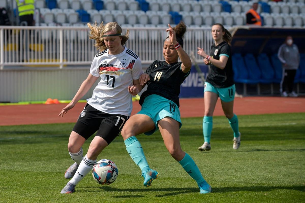 A under-17 women's football match
