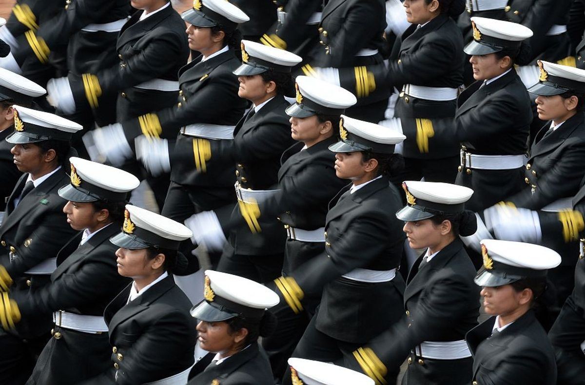 A woman contingent of Indian Navy