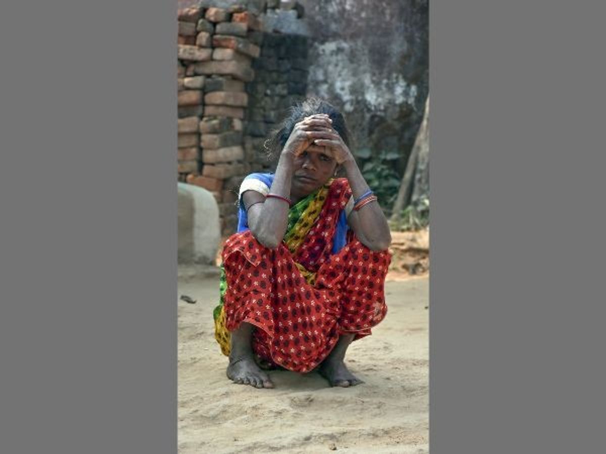 A worried family member of two workers who are trapped with others inside the collapsed Silkyara tunnel in Uttarkashi in the northern Indian state of Uttarakhand.