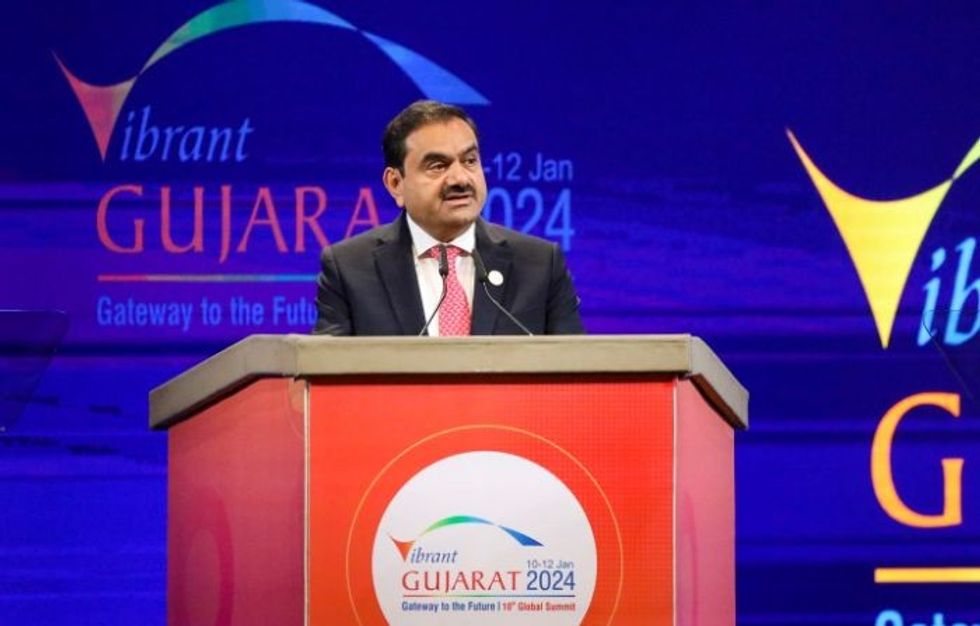 Adani Group chairperson Gautam Adani speaks at the Vibrant Gujarat Global Summit 2024