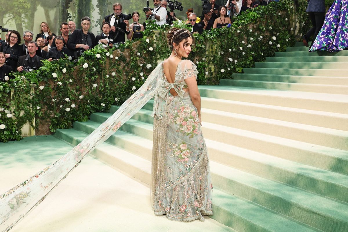 Met Gala 2024: Alia Bhatt walks in floral saree by Sabyasachi