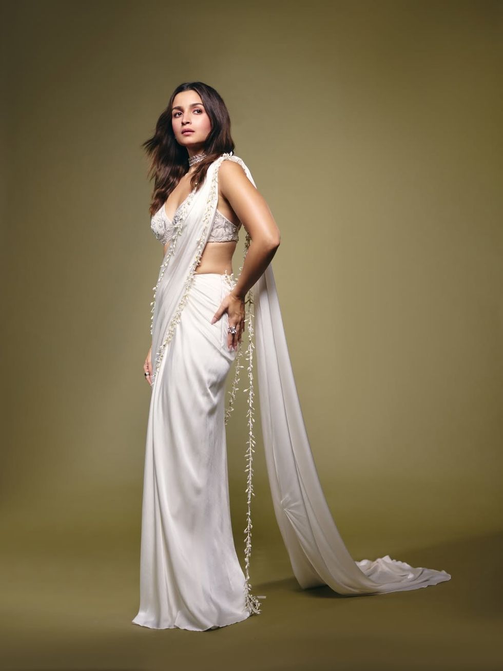 Alia Bhatt Mogra saree designed by Gaurav Gupta