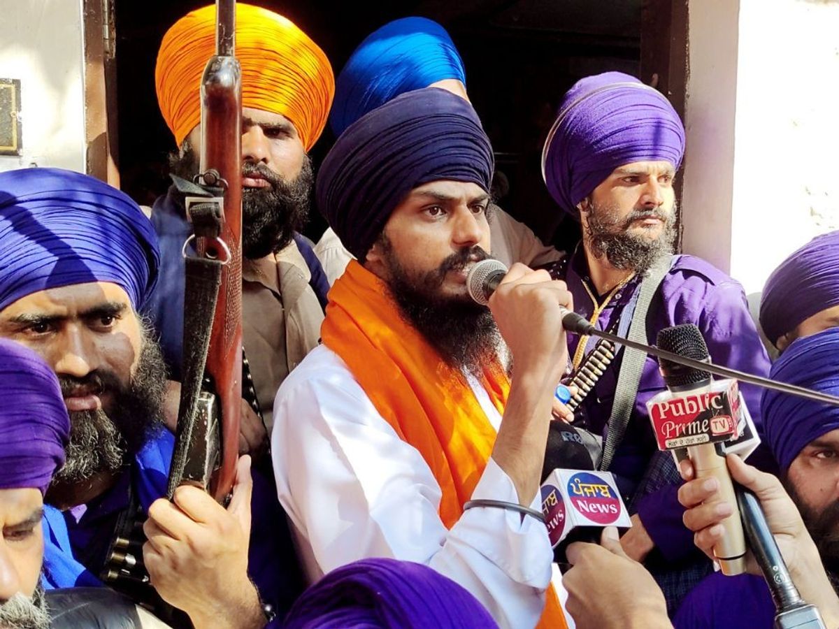 Amritpal Singh speaks to media
