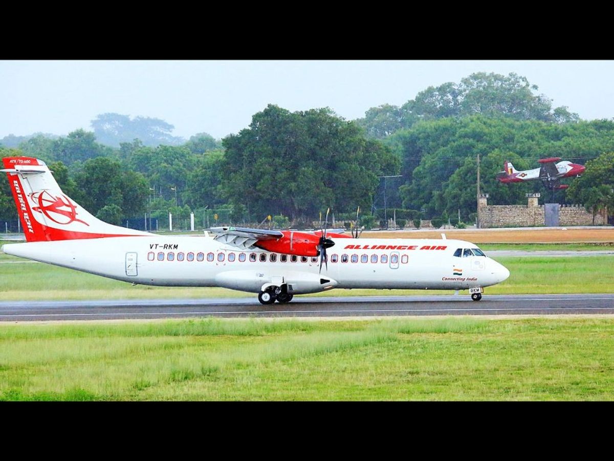 An Alliance Air flight operating between Chennai, India, and Jaffna, Sri Lanka.