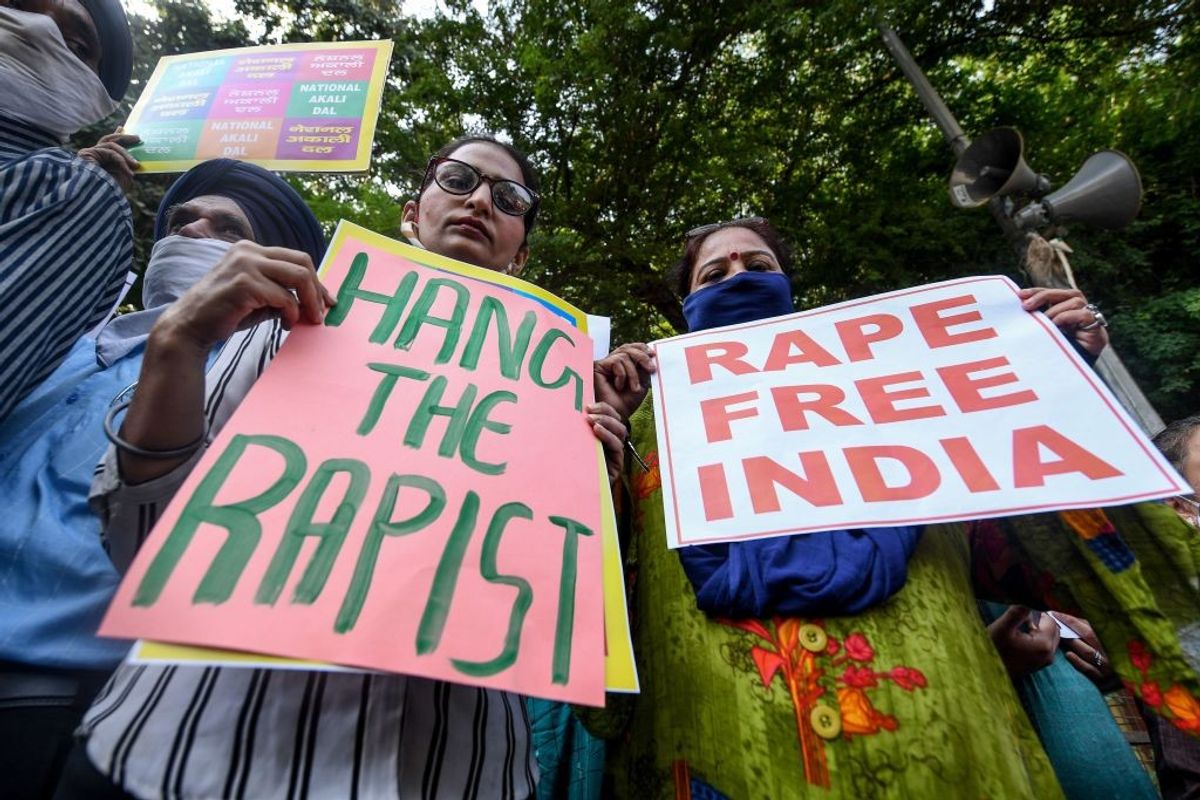 An anti-rape protest in India
