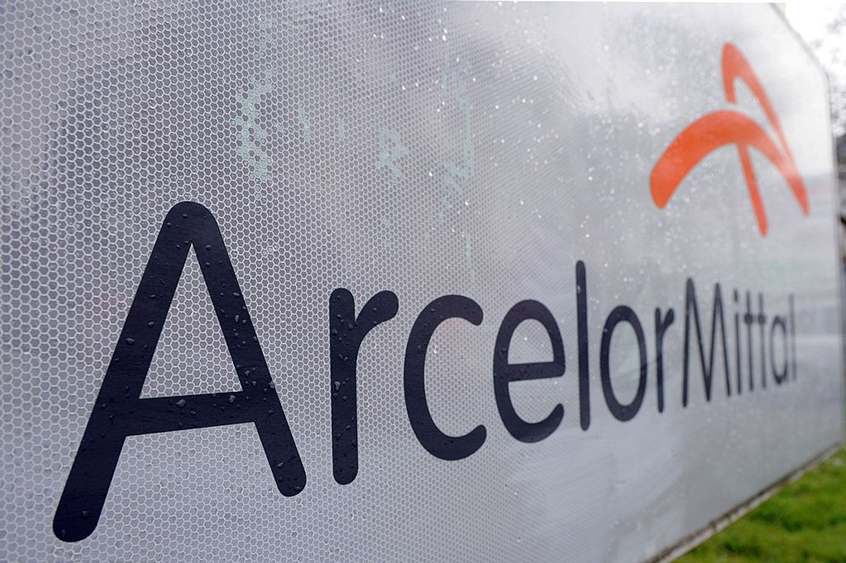 An ArcelorMittal logo
