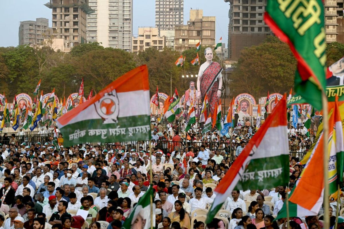 An election rally in India