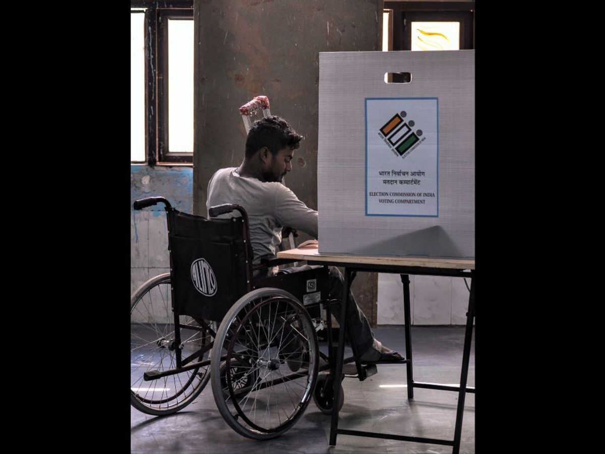 An Indian voter