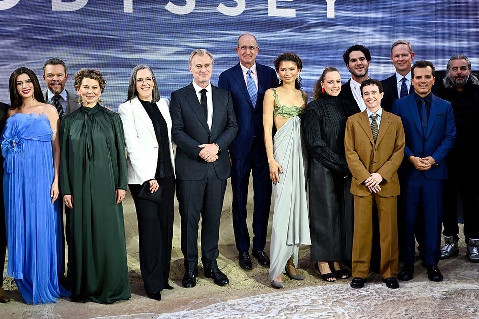 Anne Hathaway, Matt Damon, Donna Langley, Emma Thomas, Christopher Nolan, Brian L. Roberts, Zendaya, Samantha Morton, Benny Safdie, Elliot Page, Mike Cavanagh, John Leguizamo and Hoyte van Hoytema