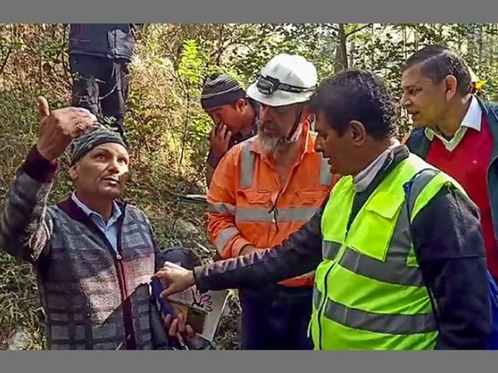 Arnold Dix during the rescue of the 41 trapped workers