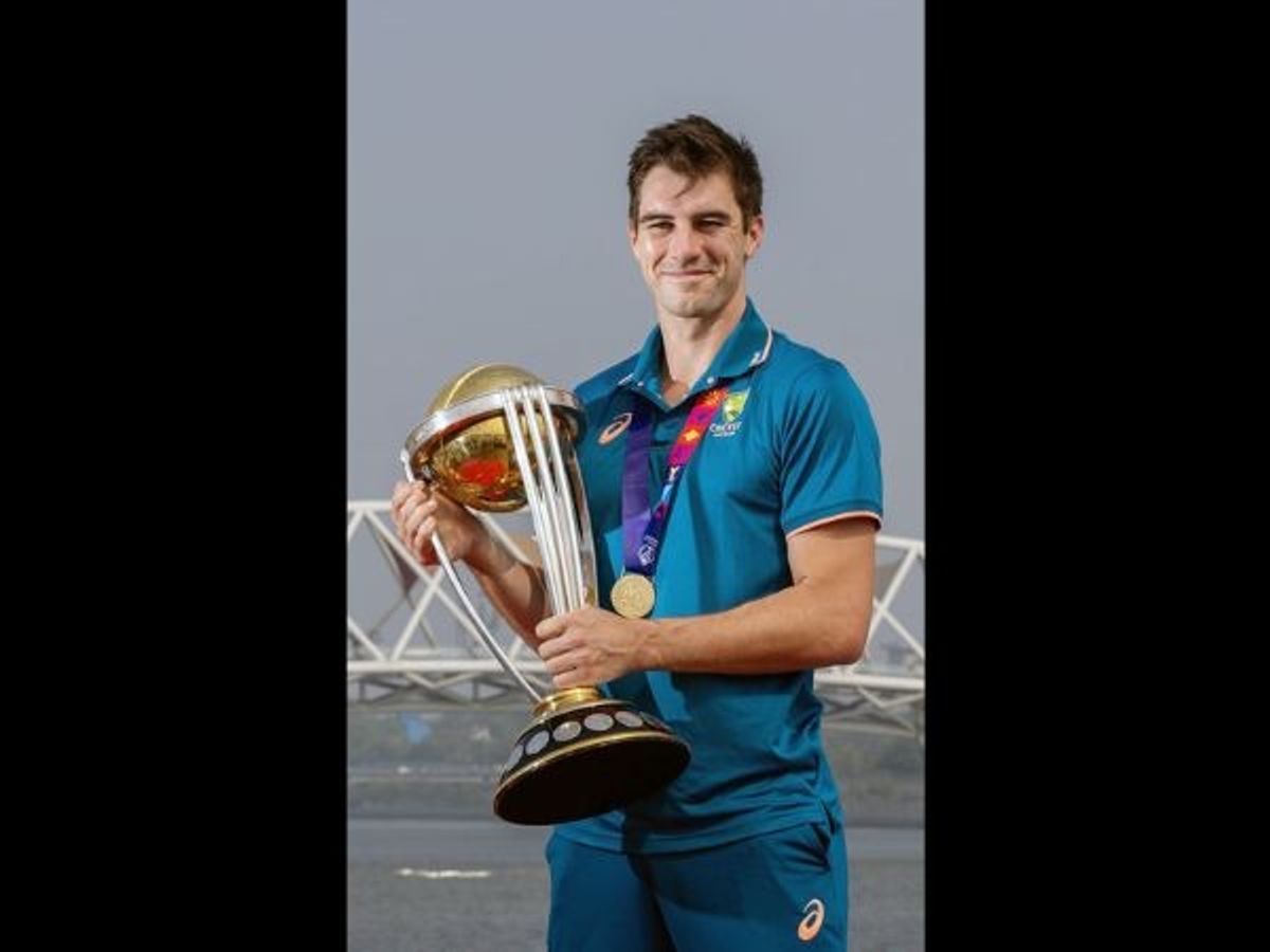 Australia captain Pat Cummins with World Cup 2023 trophy