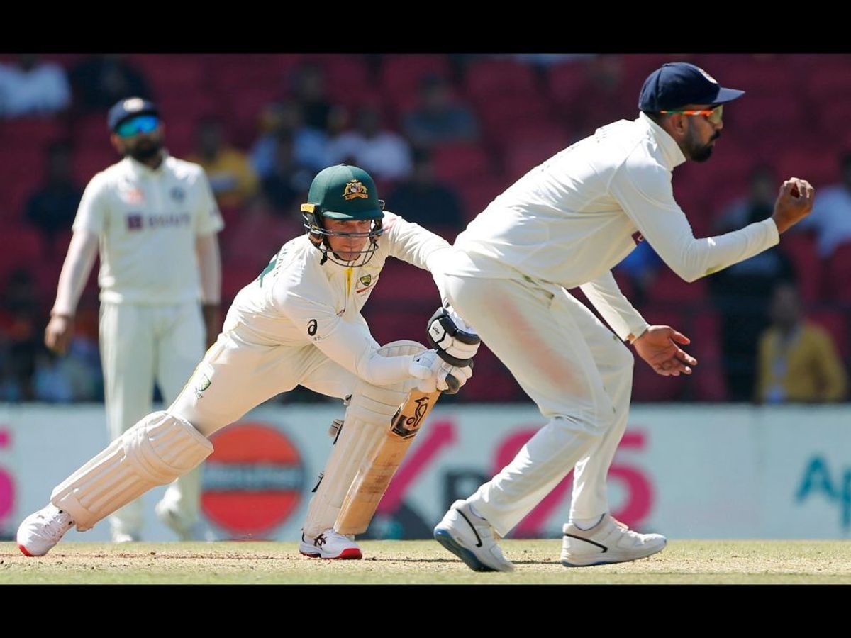 Australia's Peter Handscomb plays a shot during Day 1 of the 1st Test match against India in Nagpur