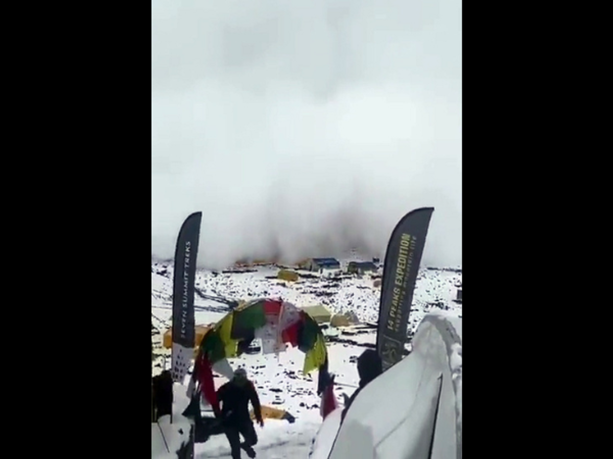 Avalanche in the Himalayas