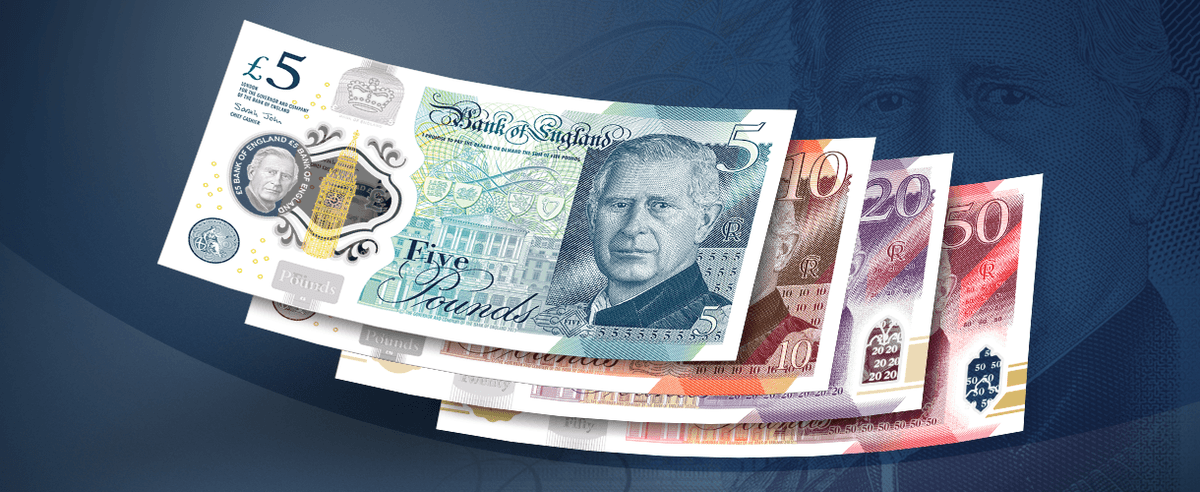 Banknotes with King Charles’ image go on display