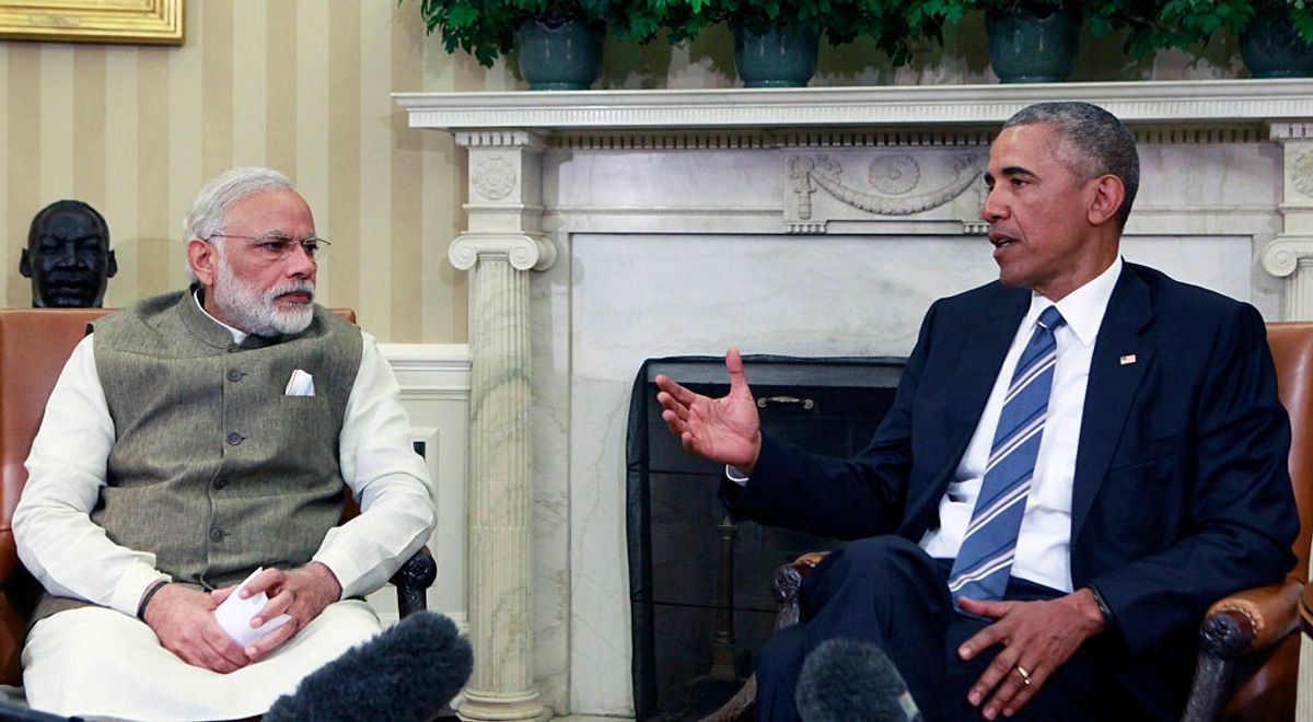 Barack Obama with Indian PM Narendra Modi