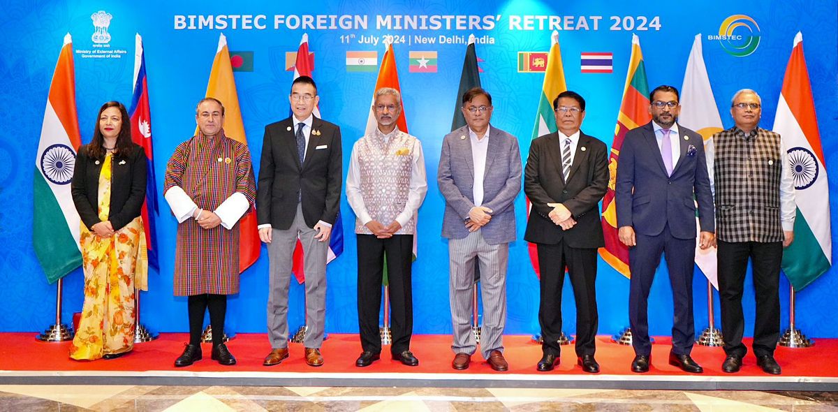 BIMSTEC foreign ministers at 2nd BIMSTEC Foreign Ministers’ Retreat in New Delhi on July 11, 2024.