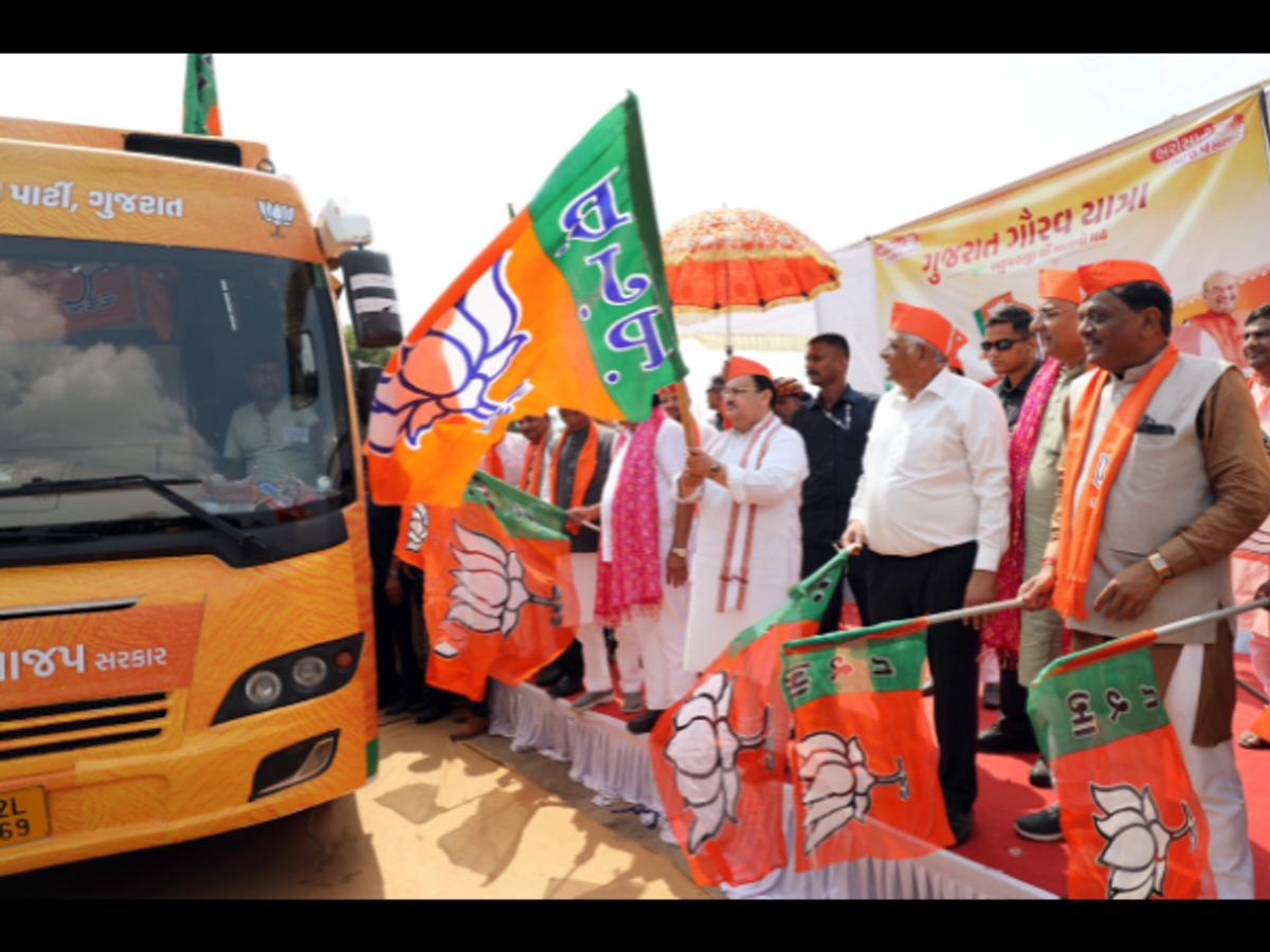 BJP national president JP Nadda flags off 'Gaurav Yatra' in Gujarat