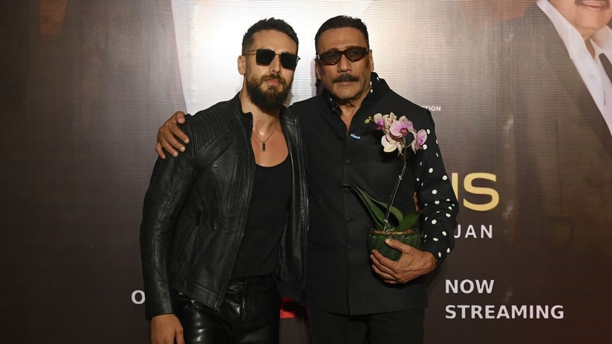Bollywood actors Tiger Shroff with his father Jackie Shroff