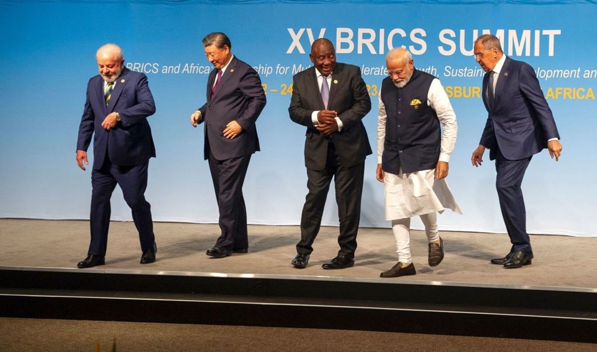 BRICS leaders at the bloc's 15th summit in Johannesburg, South Africa