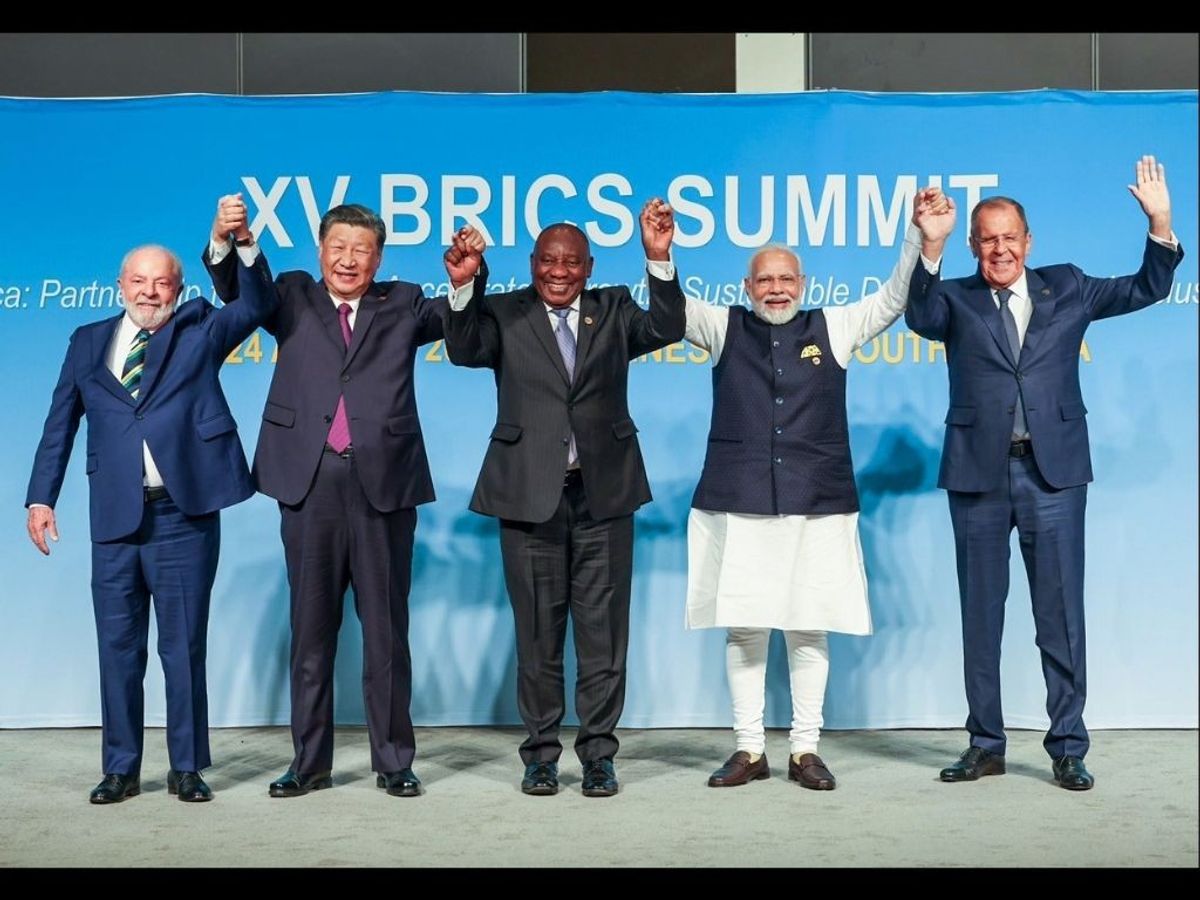 BRICS leaders pose for a photograph in Johannesburg, South Africa, ahead of the 15th summit.