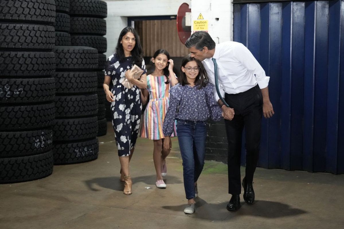 British PM Rishi Sunak and family