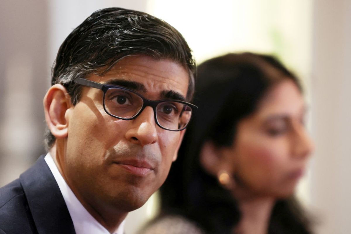 British PM Rishi Sunak and home secretary Suella Braverman