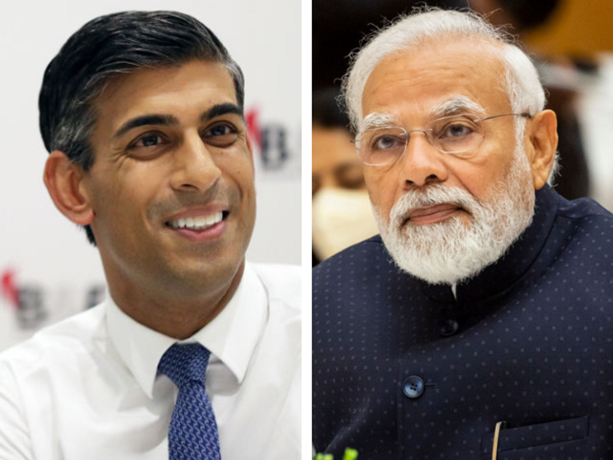 British PM Rishi Sunak and Indian PM Narendra Modi