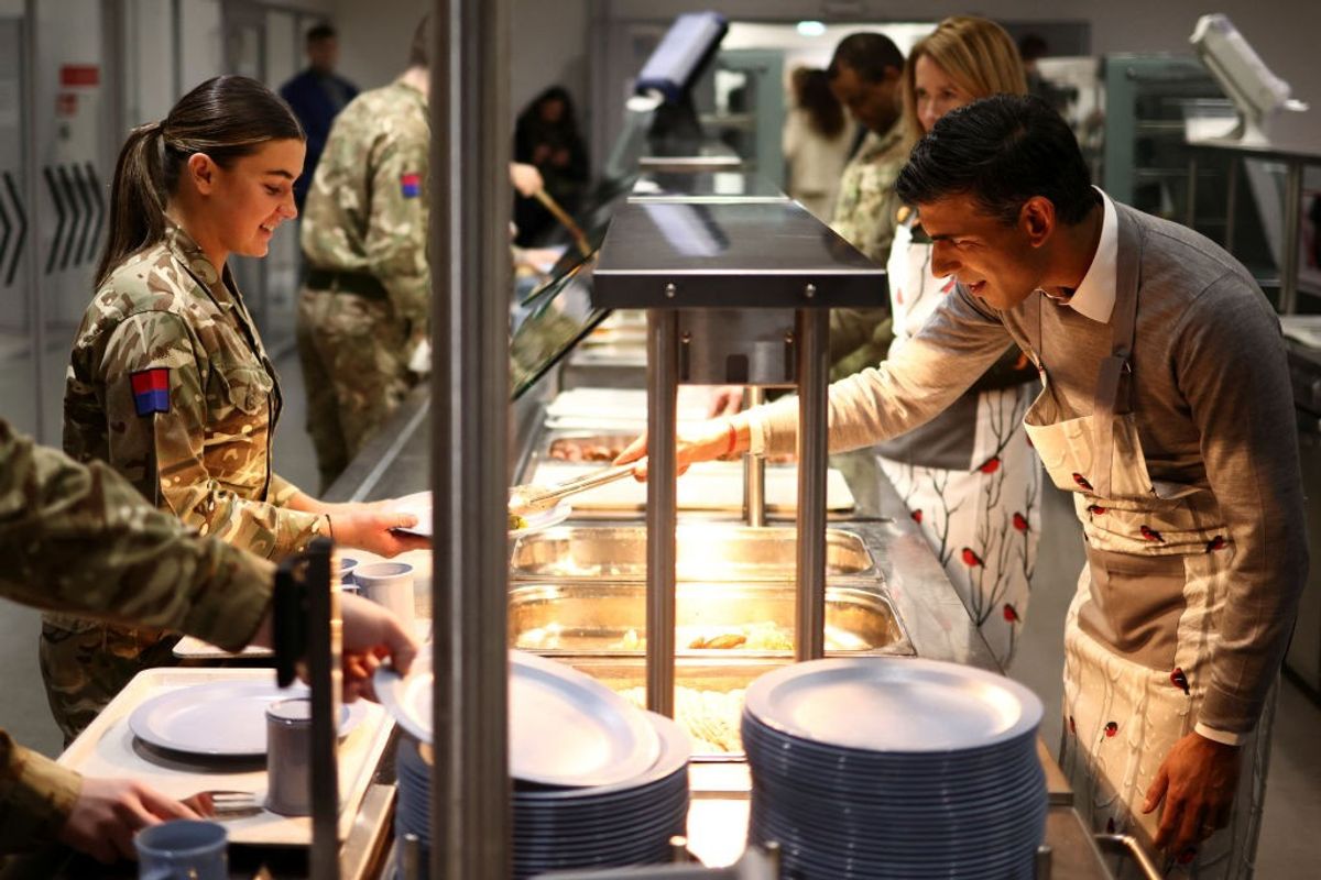 British PM Rishi Sunak at the Tapa military base, Estonia