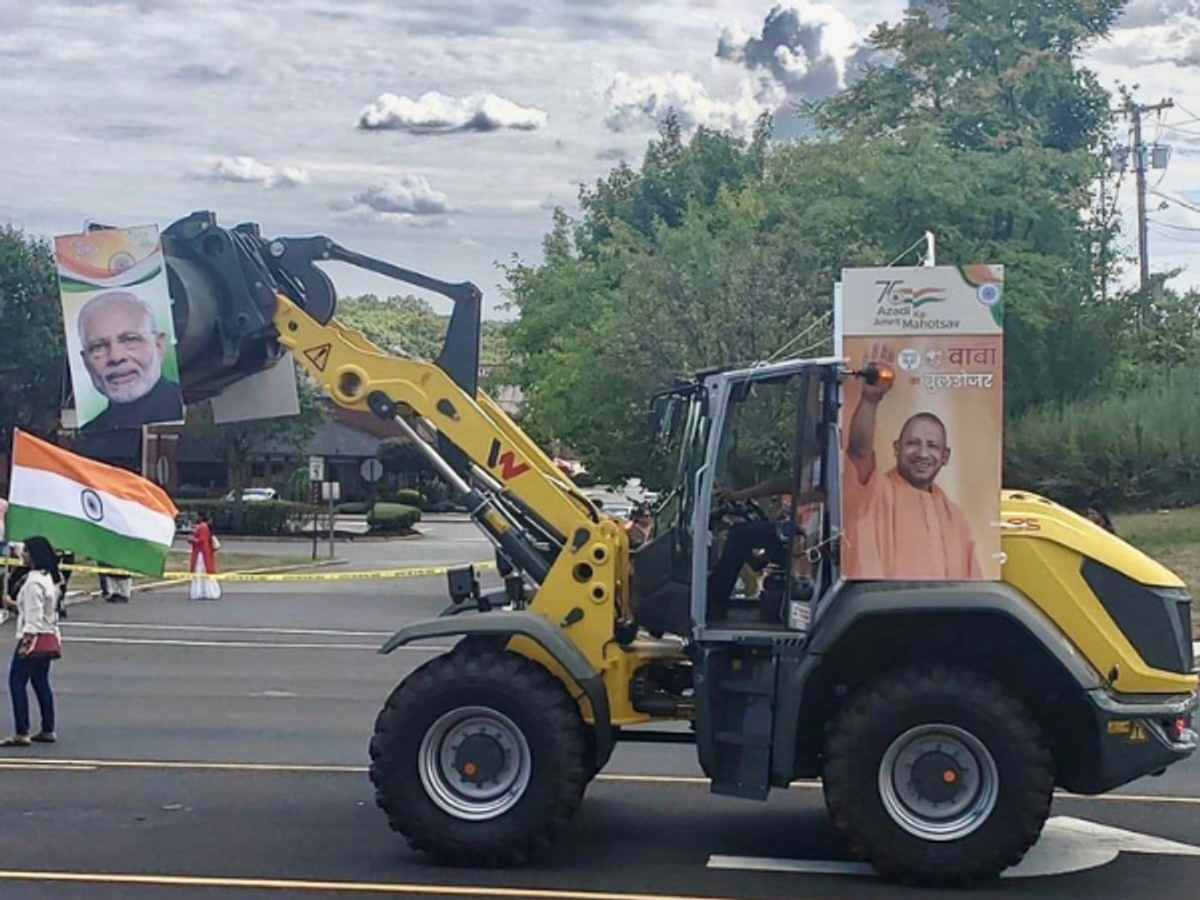 Bulldozer in India Day Parade in New Jewrsey, US, on August 14, 2022