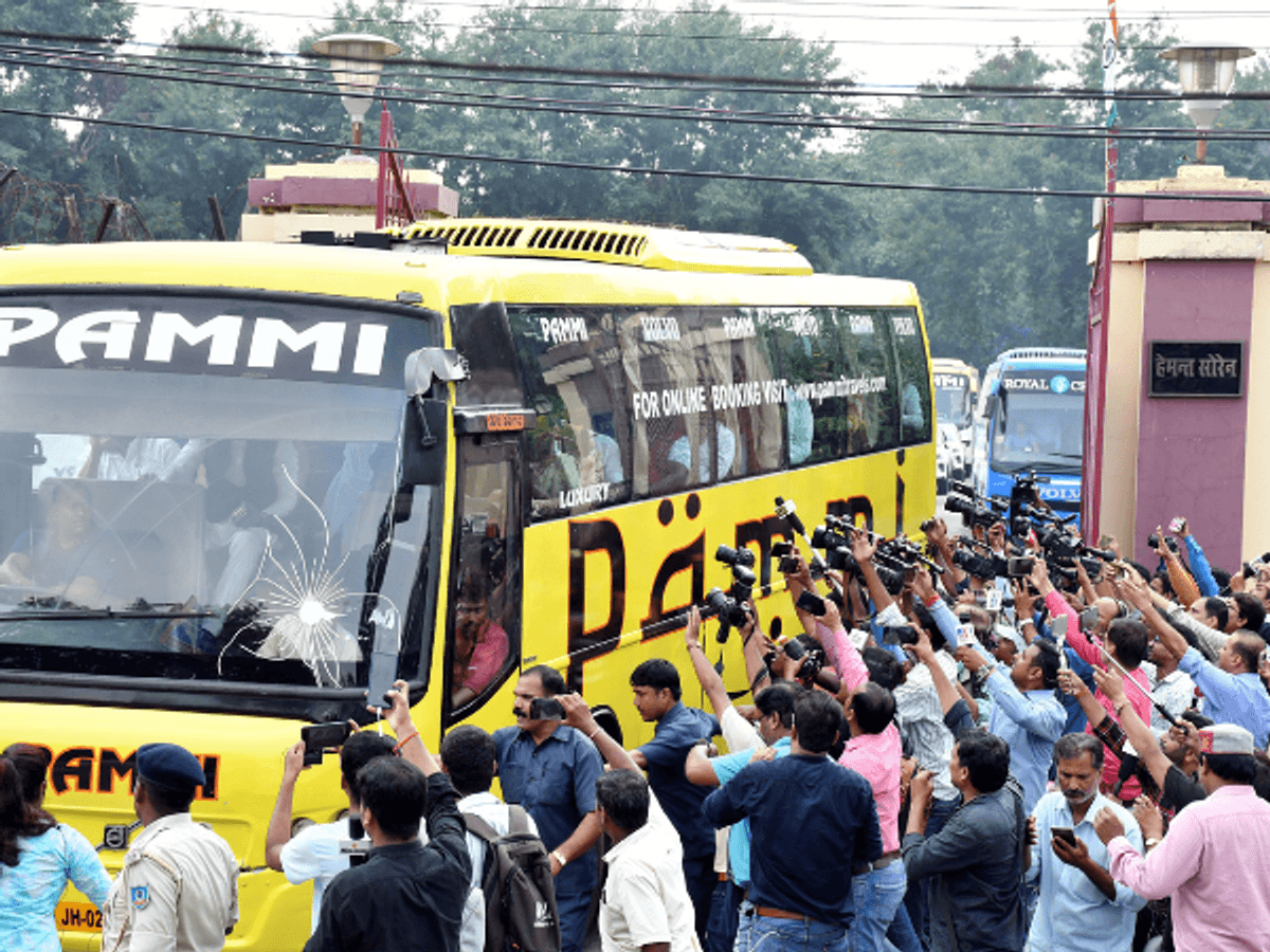 Buses carrying Jharkhand chief minister Hemant Soren and ministers