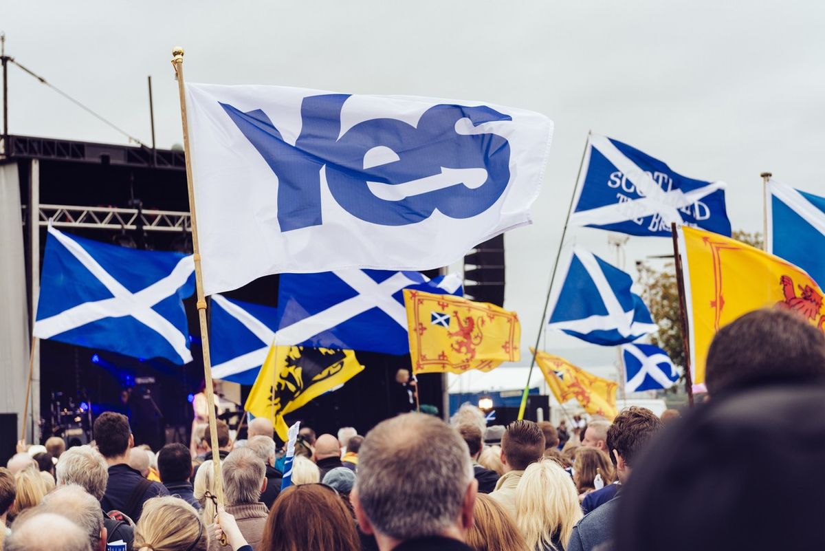 Campaigners for Scottish independence at a rally