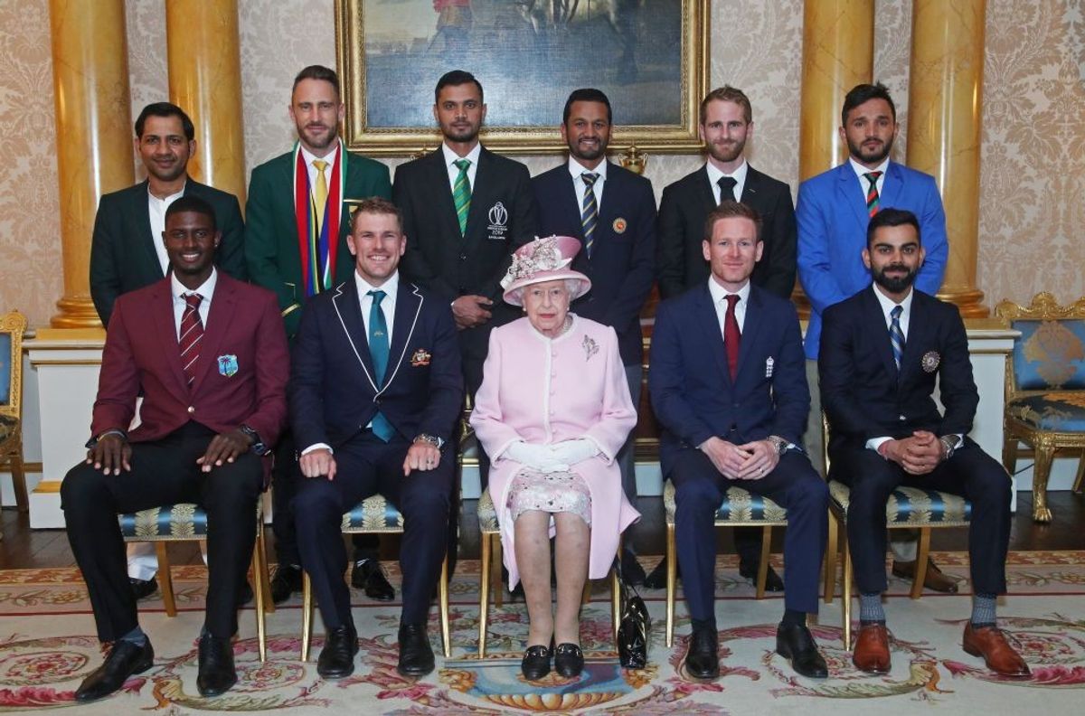 Captains of 2019 cricket World Cup with late British queen Elizabeth II