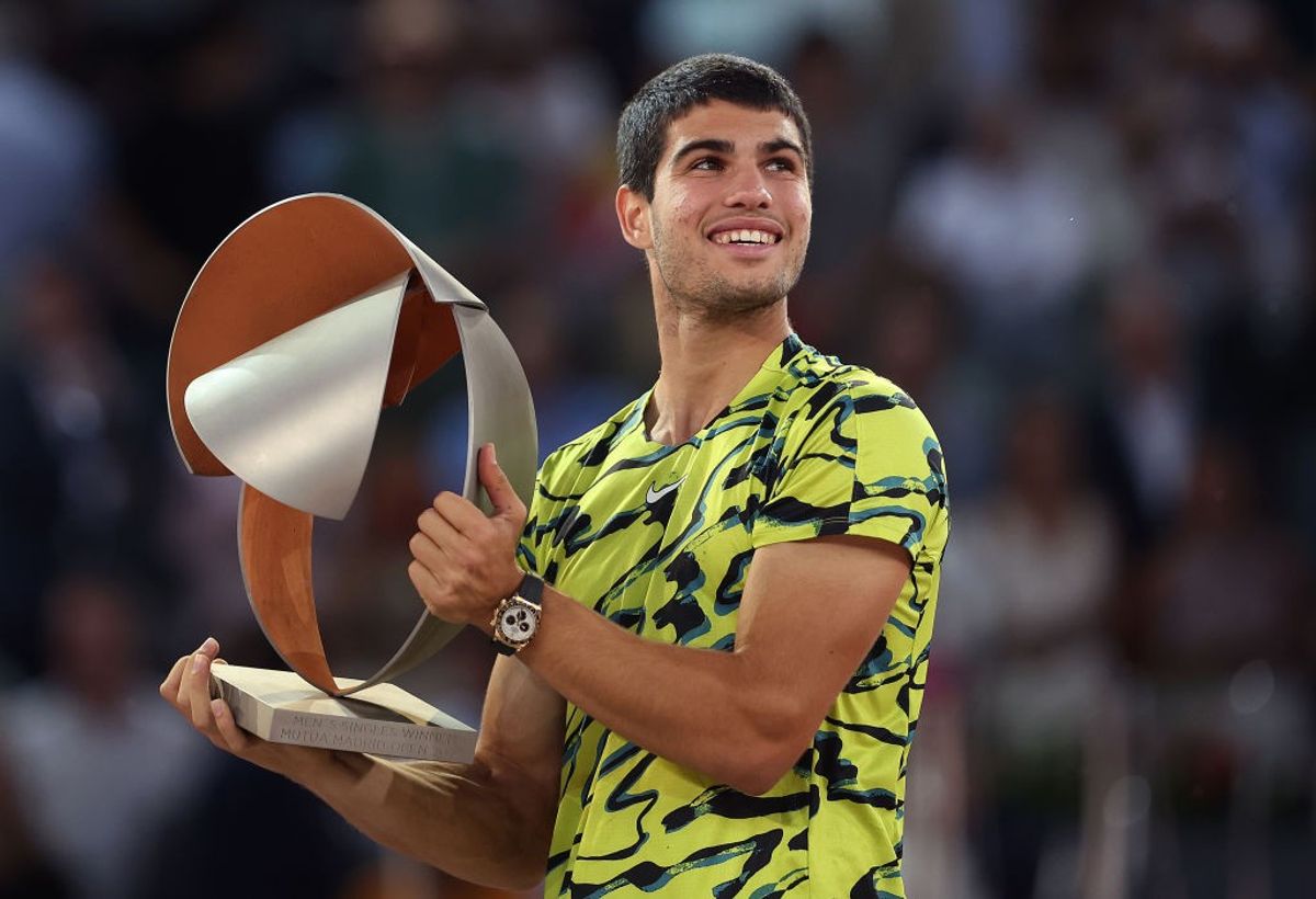 Carlos Alcaraz after winning Madrid Open on May 7, 2023.