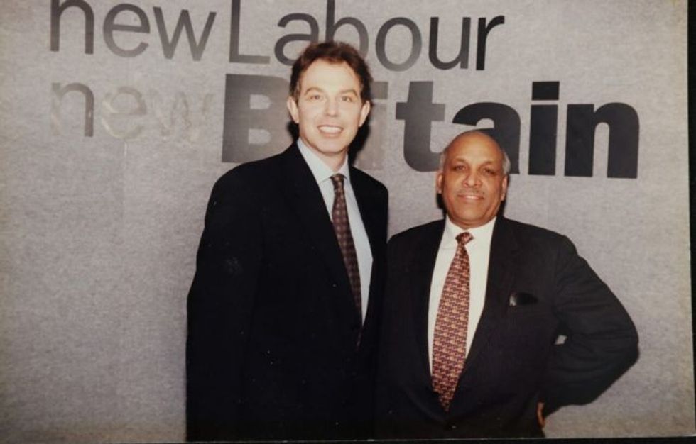 Councillor Jagdish Sharma with former British PM Tony Blair