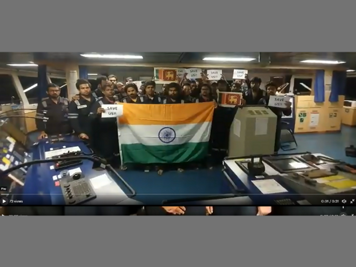 Crew members from India and Sri Lanka on board MT Heroic Idun