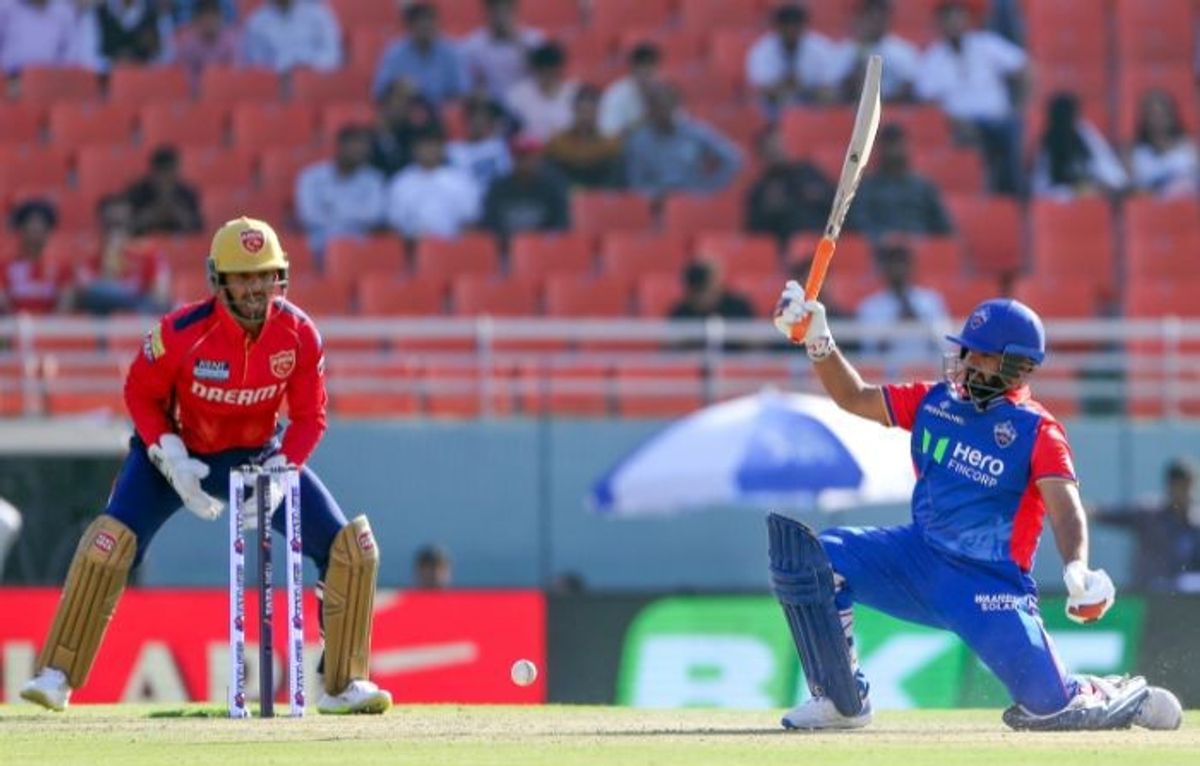 Delhi Capitals' skipper Rishabh Pant plays a shot during their match against Punjab Kings in the Indian Premier League (IPL) 2024, at Maharaja Yadavindra Singh International Cricket Stadium in Mullanpur, Punjab
