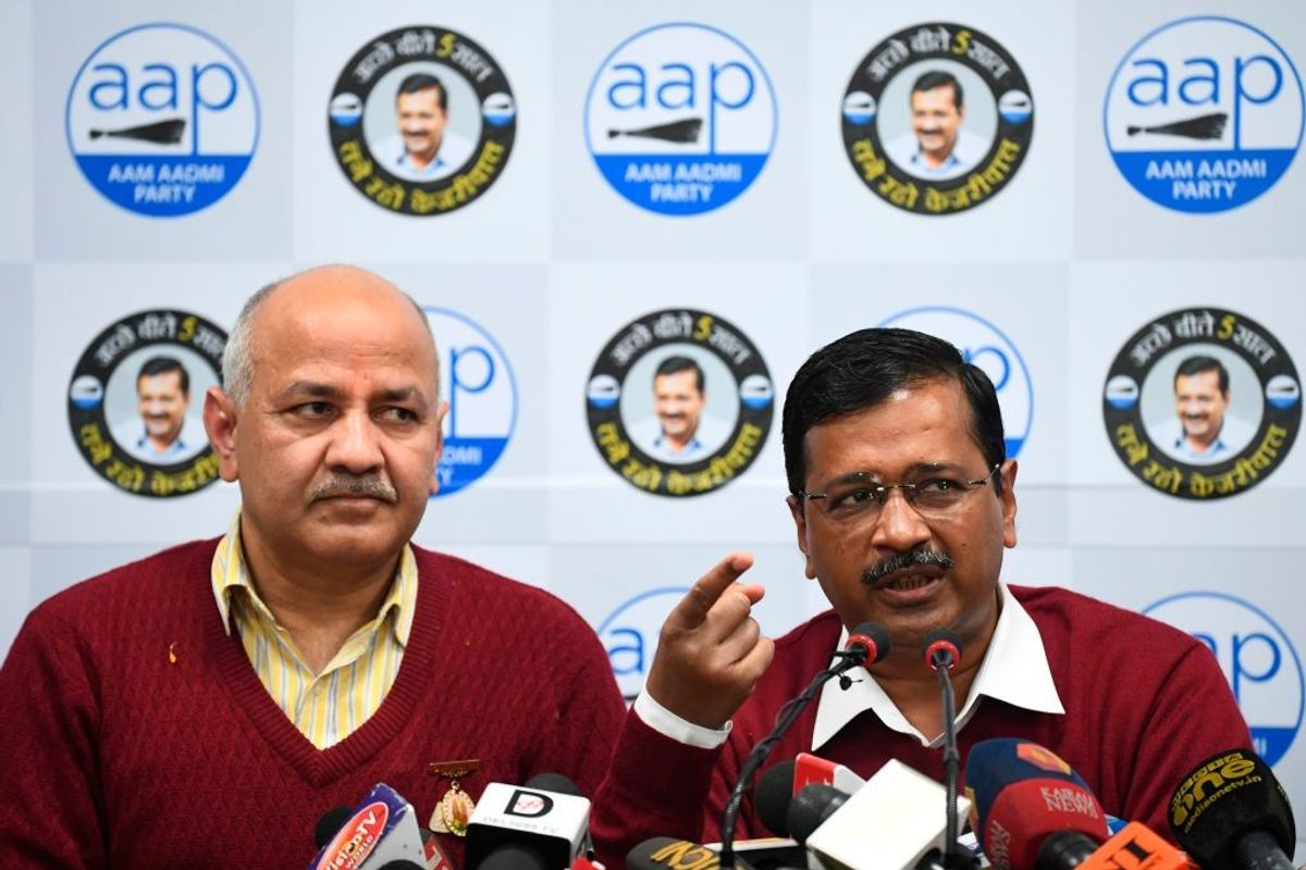 Delhi chief minister Arvind Kejriwal with Manish Sisodia