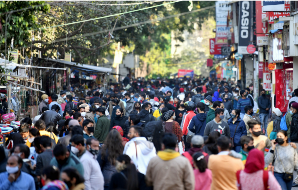Delhi market after Covid-19 restrictions eased